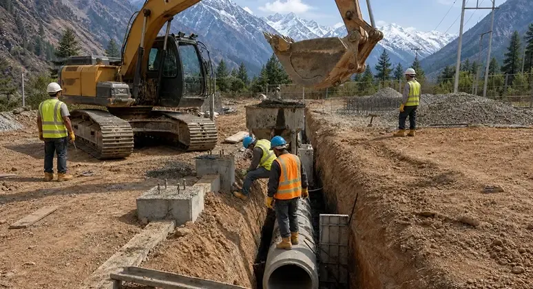 Slope drainage and waterproofing works