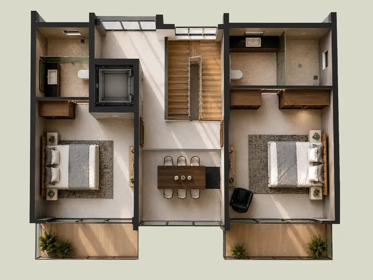 4 BHK Villa first floor plan