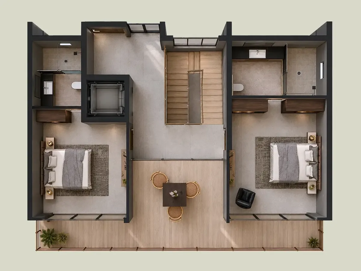 4 BHK Villa second floor plan