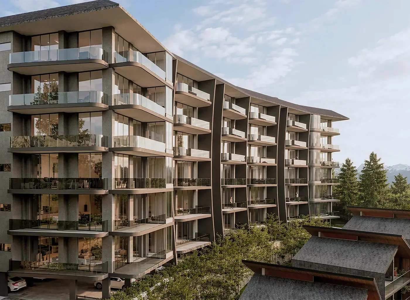 The 3 BHK Apartment residences in morning light