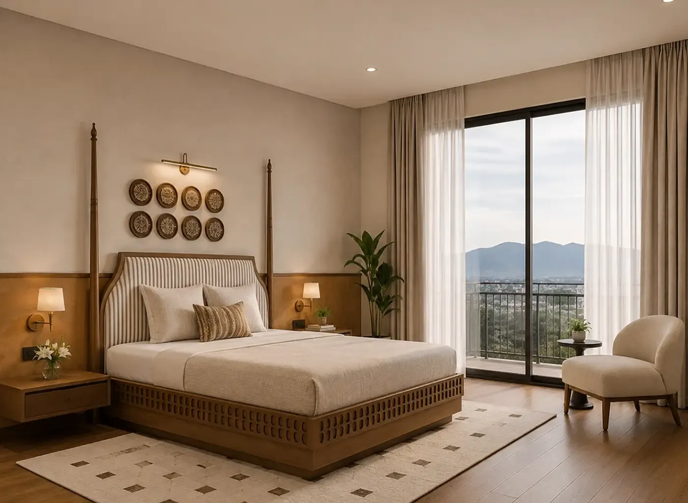 A 2 BHK Apartment bedroom