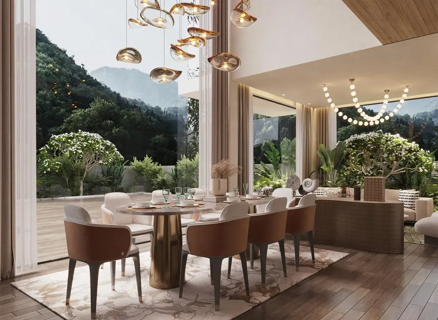 4 BHK Villa dining space