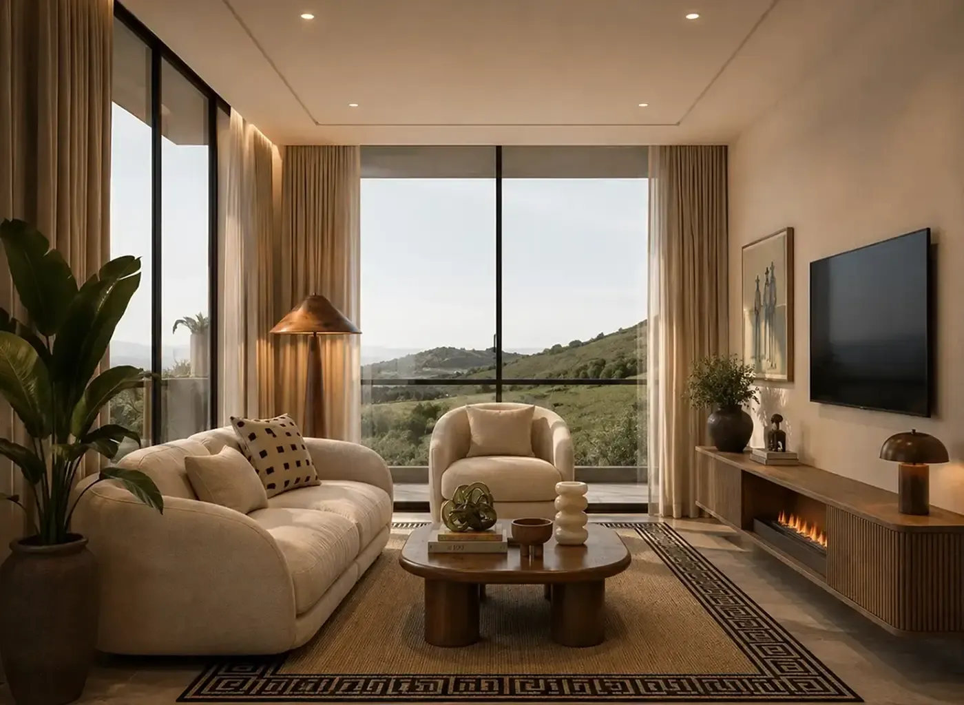 The 3 BHK Apartment living room, type 2