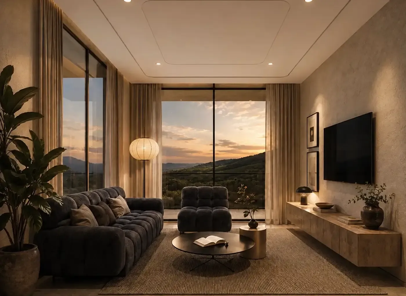 The 3 BHK Apartment living room