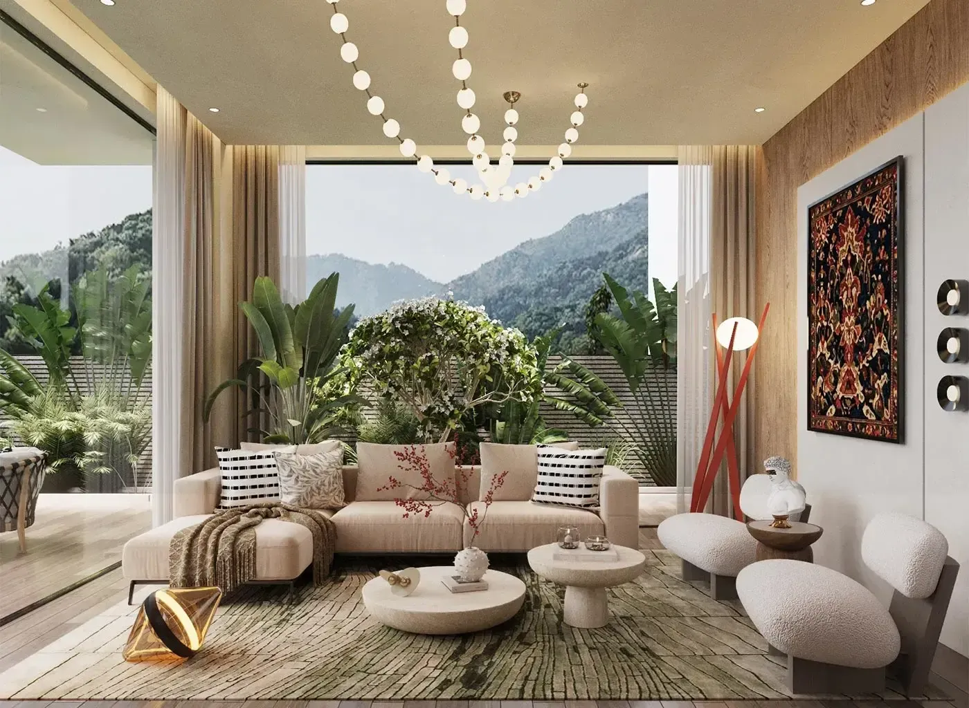 4 BHK Villa living space