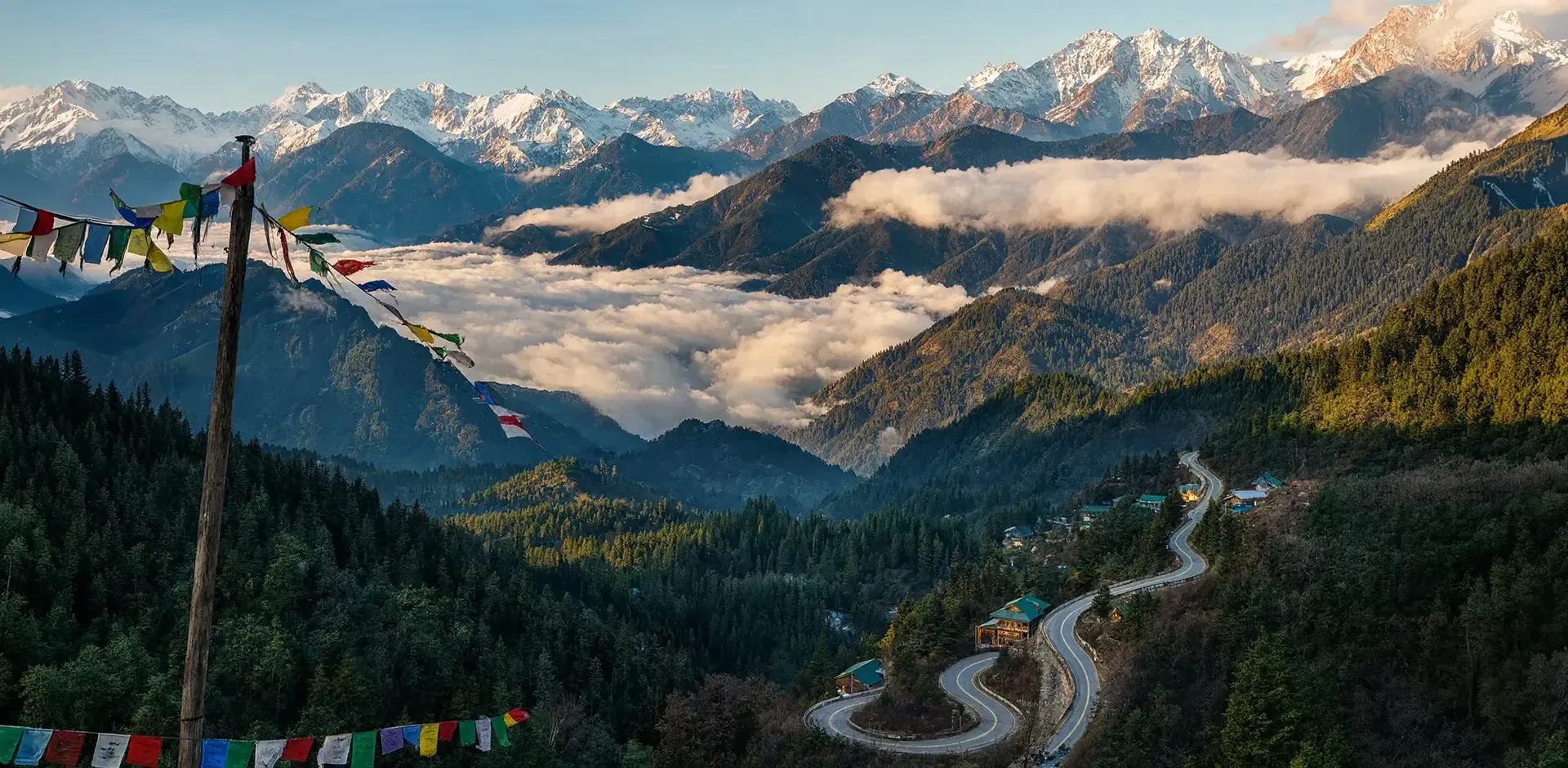 Dharamshala valley with the snow-lined Dhauladhar range beyond