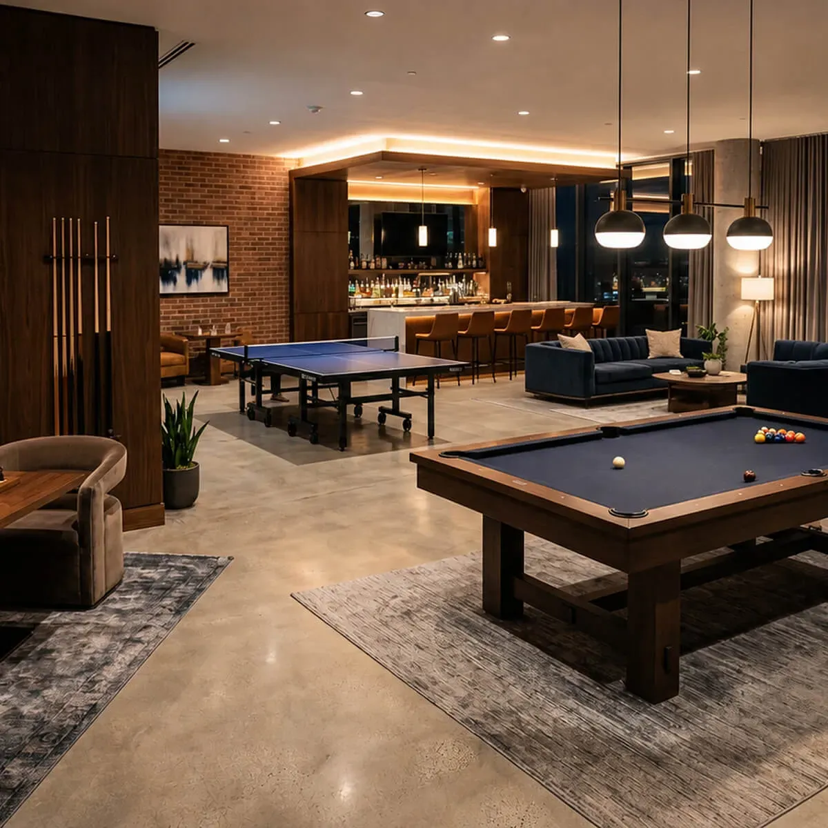 The indoor games room