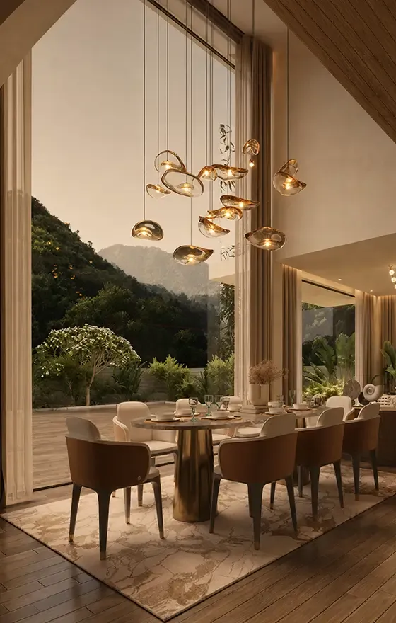 4 BHK triplex villa rising above the treeline